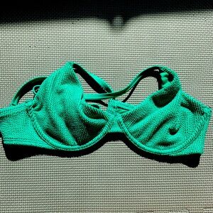 Hollister Green Tie Back Wired Bikini Top